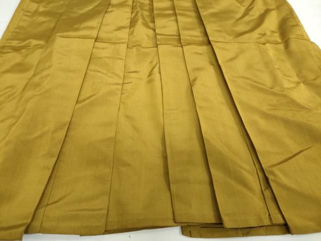 平和屋着物 男性 馬乗り袴 黄唐茶色 正絹 ud