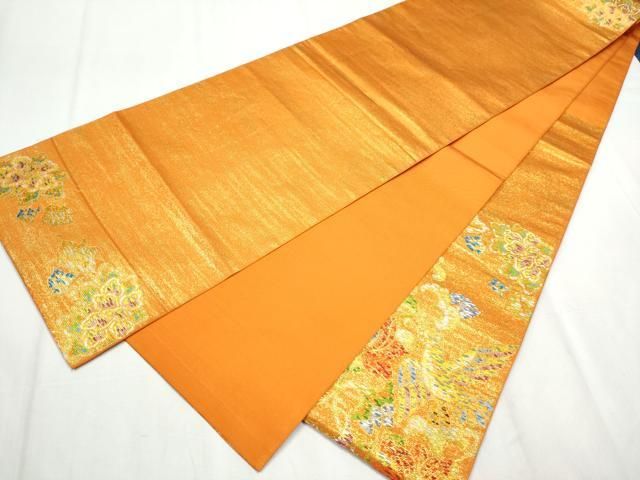 向かい鳥花文 金糸