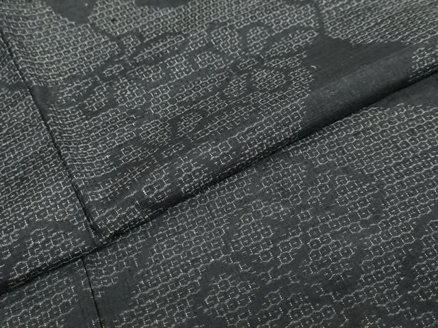  平和屋着物 本場結城玉紬 結織苑 80亀甲 色紙重ね草花文 証紙付き 正絹 ud 紬 着物