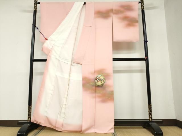 平和屋着物 箔工芸作家 河村喜之助 訪問着 陶器梅文 暈し染め 金銀彩 正絹 ud