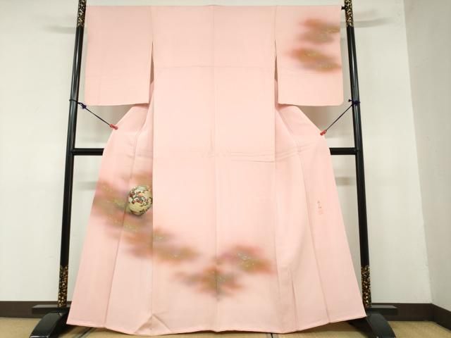 平和屋着物 箔工芸作家 河村喜之助 訪問着 陶器梅文 暈し染め 金銀彩 正絹 ud