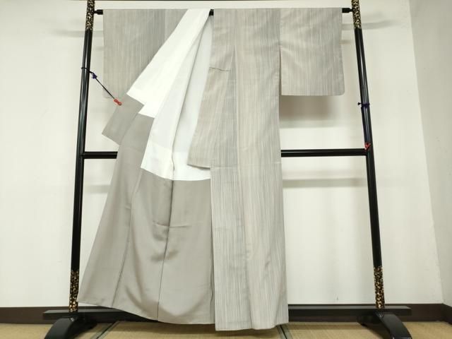  平和屋着物 本塩沢 やまだ織 霞文 正絹 ud 紬 着物