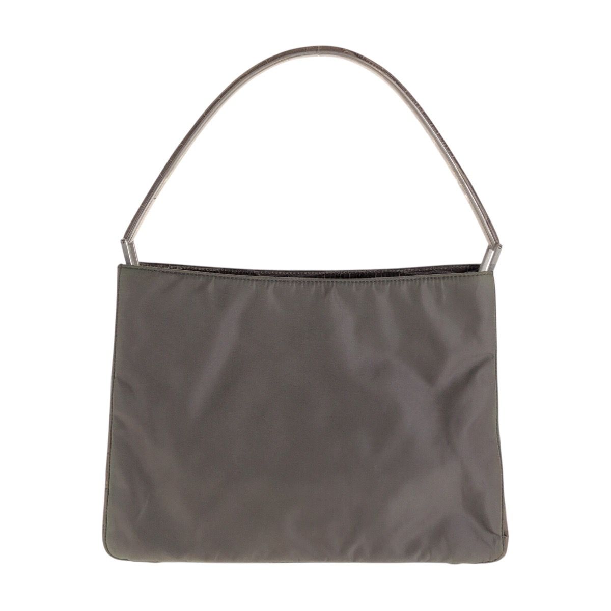 PRADA プラダ テスート 型押し グレー シルバー金具 ナイロン/レザー