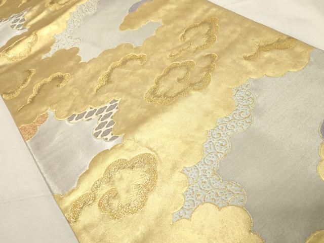 平和屋着物 ジャパンオートクチュール 渡辺雪三郎 六通柄袋帯 雲重ね文 金銀糸 引箔 正絹 dy