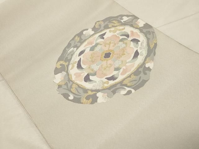 平和屋着物 爪搔き本綴れ 八寸名古屋帯 正倉院花文 金銀糸 正絹 dy
