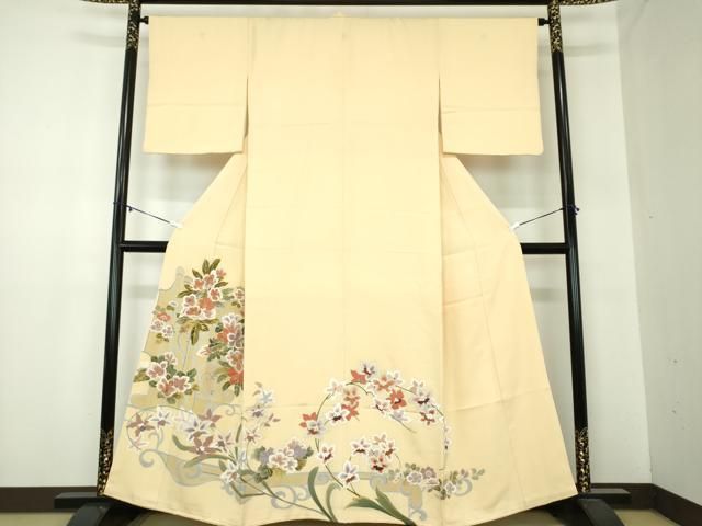 平和屋着物 豪華色留袖 刺繍 草花文 金彩 正絹 ps