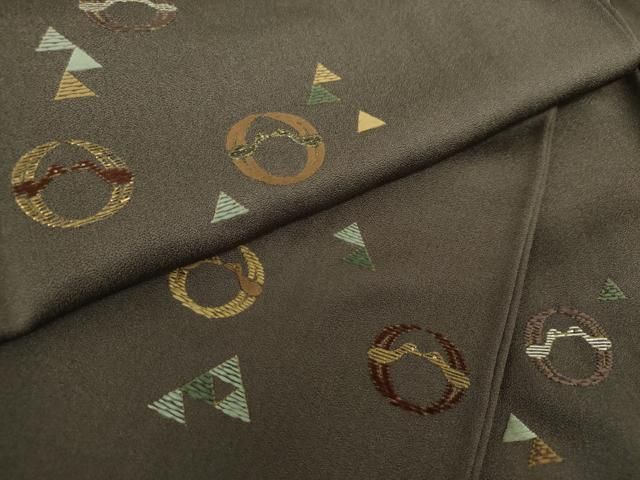 平和屋着物 訪問着 竹屋町刺繍 総刺繍 鳥丸文 鱗文 金銀糸 正絹 ps