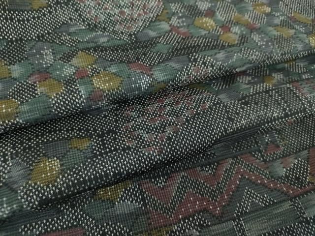 平和屋着物 本場大島紬 7マルキ 総絣 花丸文 正絹 ps