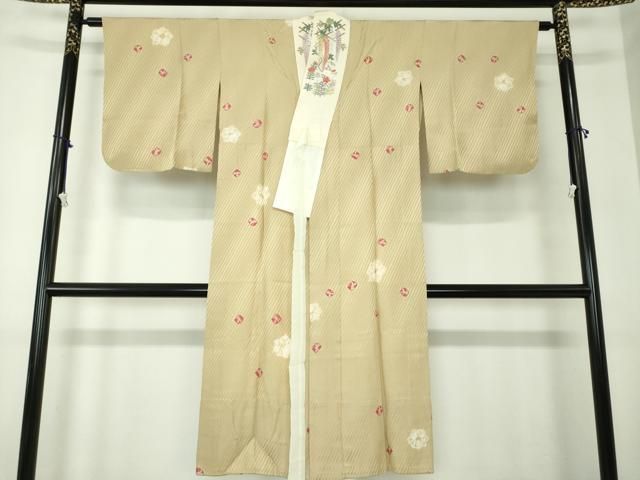 平和屋着物 上質な長襦袢 無双仕立て 半衿刺繍 総絞り 舞花文 正絹 ps