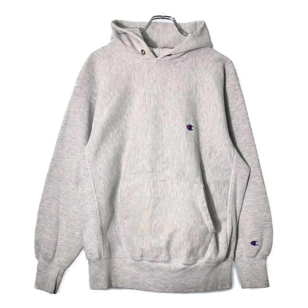 90年代 Champion チャンピオン REVERSE WEAVE リバースウィーブ スウェットパーカー グレー メンズ X LARGE 古着 V 8971
