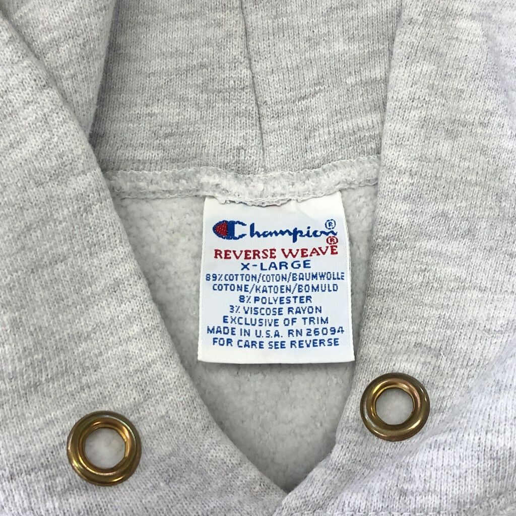  90年代 Champion チャンピオン REVERSE WEAVE リバースウィーブ スウェットパーカー グレー メンズ X LARGE 古着 V 8971 その他 メンズ