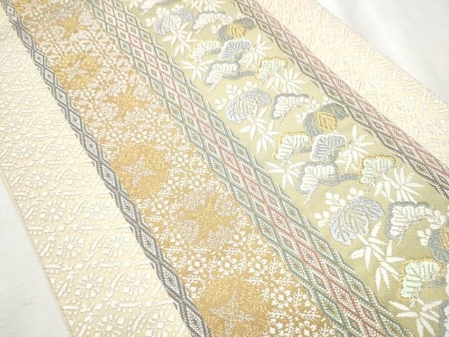 平和屋着物 六通柄袋帯 唐織 御倉唐組 舞葉間道 金銀糸 正絹 hy