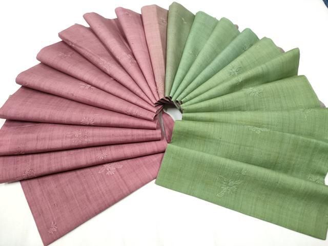 平和屋着物 中国三大刺繍 スワトウ相良刺繍 総刺繍 両方向 両面 全通柄袋帯 紬地 舞花文 正絹 hy