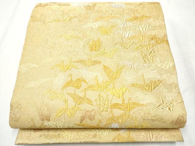 平和屋着物 六通柄袋帯 作家物 奉祝織 百金綴れ 千羽鶴 冊子付き 正絹 hy