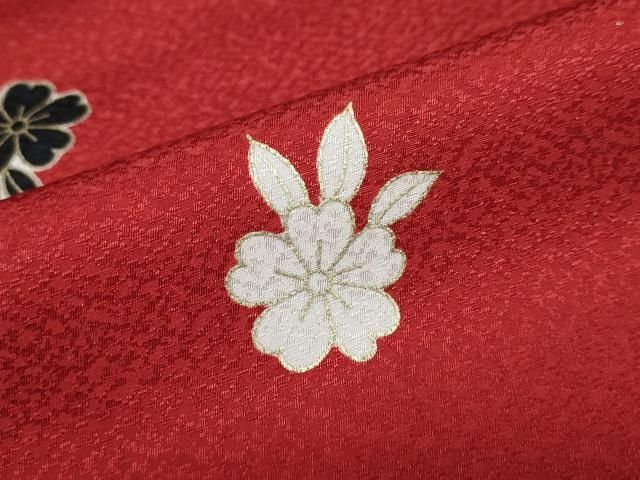 平和屋着物○小振袖 二尺袖 舞花文 金彩 洗える着物 DAAZ7670ud - メルカリ