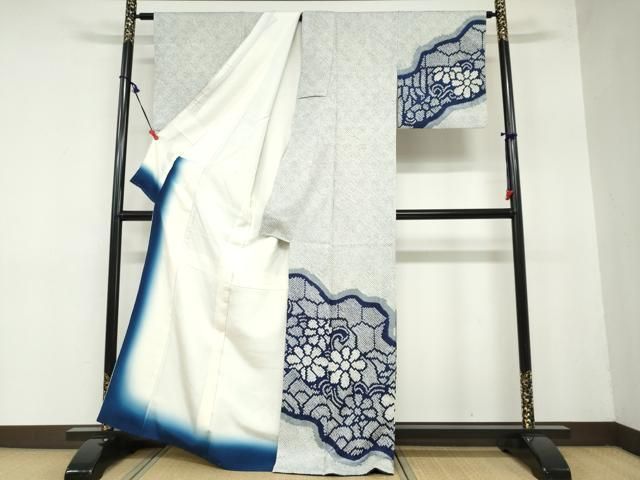 平和屋着物 訪問着 総絞り 道長草花文 正絹 ud