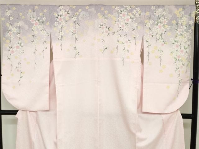  平和屋着物 小振袖 二尺袖 枝垂れ桜文 金彩 ロング丈 洗える着物 ud 振袖 着物