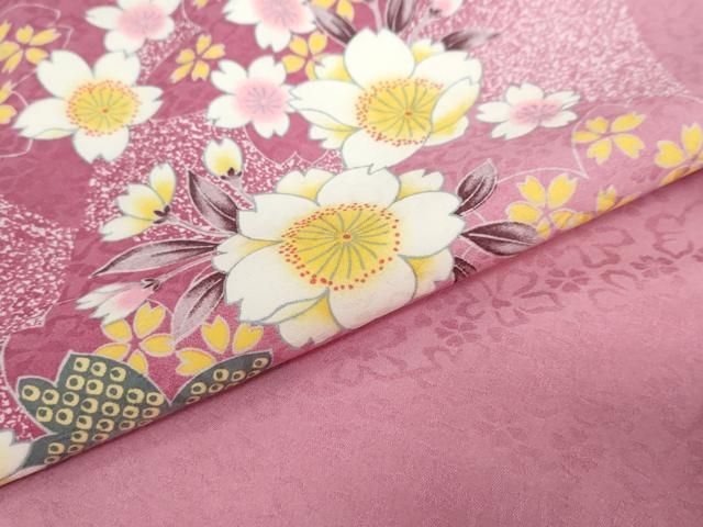 平和屋着物▽小紋 単衣 舞桜文 洗える着物 AABB6239jh 平和屋野田