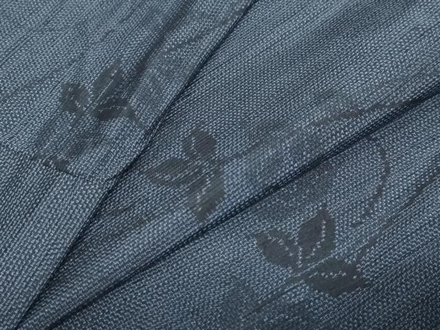 平和屋着物 上質な紬 流水枝葉文 正絹 ud