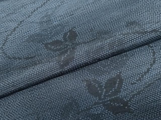  平和屋着物 上質な紬 流水枝葉文 正絹 ud 紬 着物