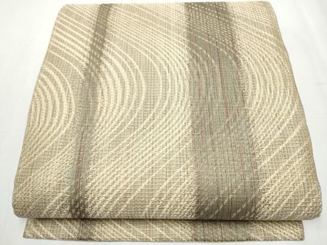 平和屋着物 両面 全通柄袋帯 流線文 金糸 正絹 hy