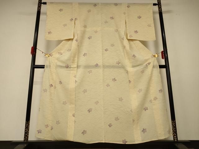 平和屋着物 夏物 小紋 絽 舞花文 正絹 jd