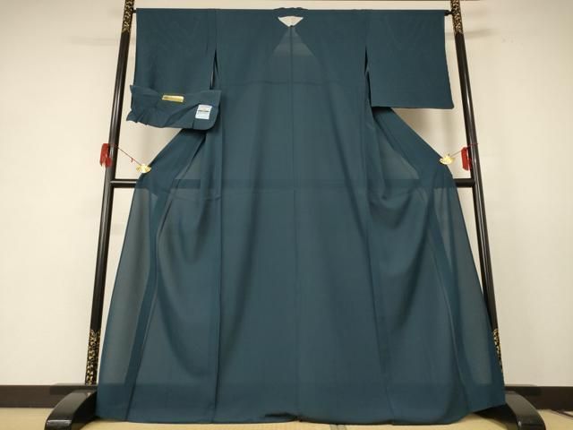 平和屋着物 夏物 色無地 絽 百入茶色 反端付き 正絹 jd