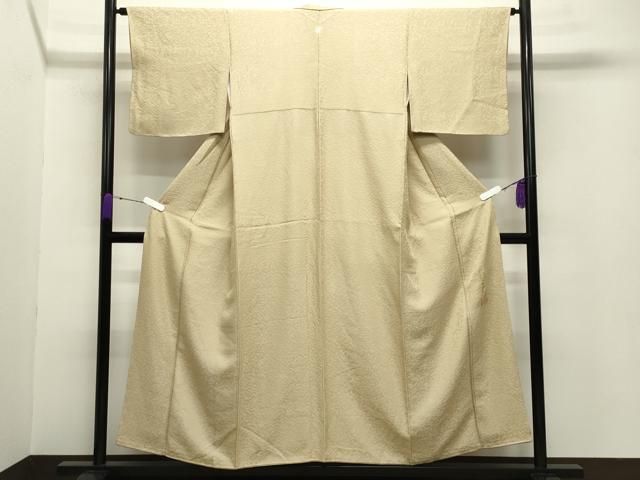 平和屋着物 上質な色無地 舞葉地紋 南天染 木蘭色 正絹 gh