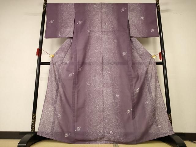 平和屋着物 夏物 小紋 紗 桜丸文 洗える着物 jd