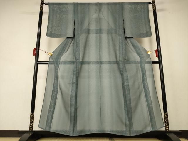 平和屋着物 夏物 色無地 紗 豆がら茶色 正絹 jd