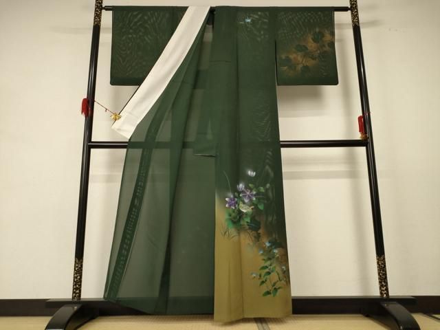 平和屋着物 夏物 訪問着 絽 花鳥文 暈し染め 金彩 正絹 jd