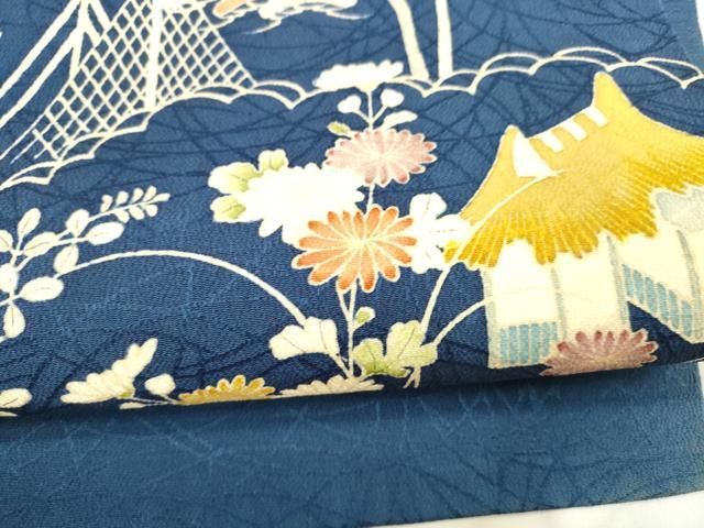  平和屋着物 つけ帯 風景草花文 正絹 cm 付け帯 作り帯 帯