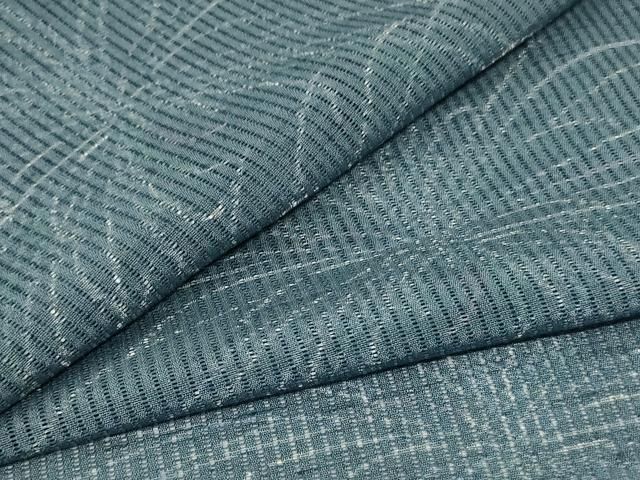 平和屋着物 夏物 駒鋁上布 縦絽 乱菊 反端付き 正絹 jd