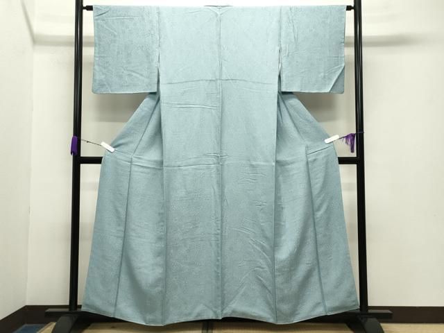 平和屋着物 上質な色無地 辻が花地紋 秘色色 正絹 gh