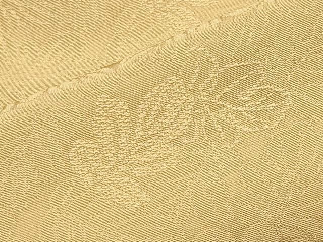  平和屋着物 上質な色無地 舞葉地紋 飴色 正絹 gh 色無地 着物