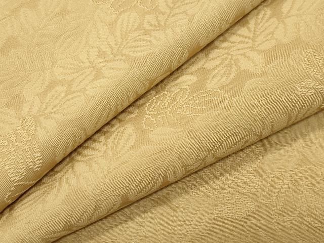 平和屋着物 上質な色無地 舞葉地紋 飴色 正絹 gh