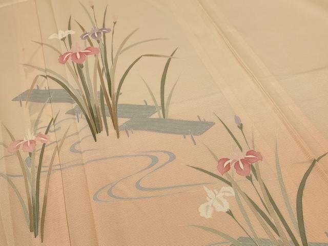  平和屋着物 夏物 訪問着 絽 流水草花文 暈し染め 正絹 jd 訪問着 付け下げ 着物