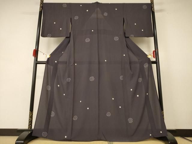 平和屋着物 夏物 小紋 絽 絞り 渦 正絹 jd