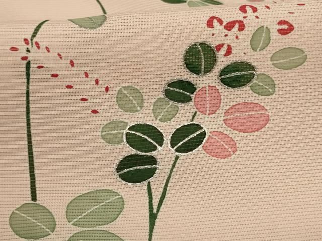  平和屋着物 夏物 訪問着 絽 草花文 銀彩 正絹 jd 訪問着 付け下げ 着物