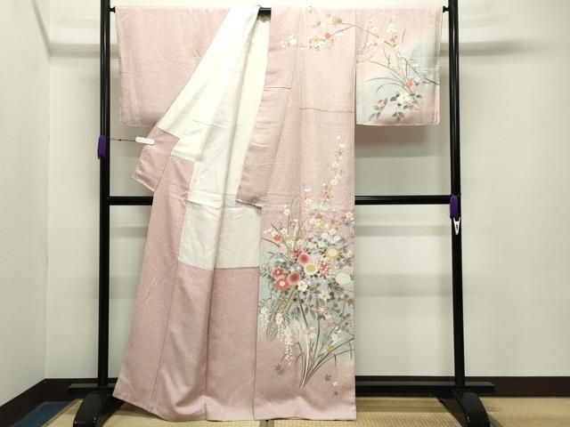 平和屋着物 訪問着 作家物 草花文 暈し染め 金彩 正絹 gh