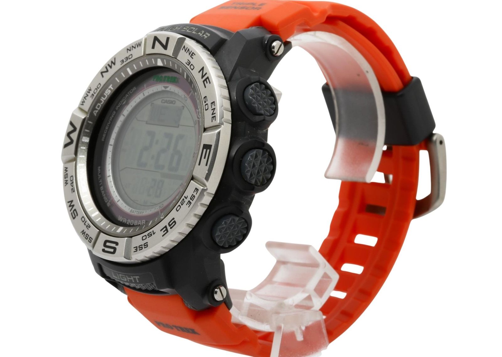 CASIO カシオ 時計 プロトレック PRW 3500 ブラック シルバー オレンジ 樹脂 ステンレススチール メンズ デジタル