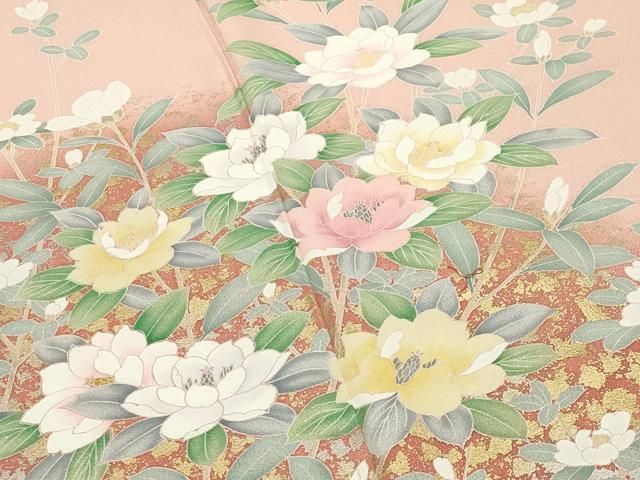  平和屋着物 訪問着 作家物 枝花文 暈し染め 金銀彩 正絹 gh 訪問着 付け下げ 着物