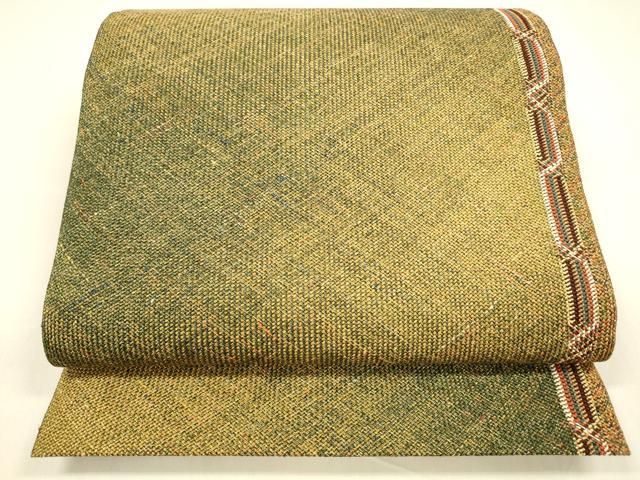 平和屋着物 八寸名古屋帯 組織 霞間道 金通し地 正絹 cm