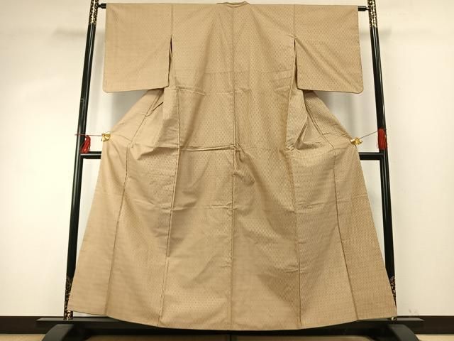 平和屋着物 山下八百子 本場黄八丈 紬 市松綾織 正絹 fy