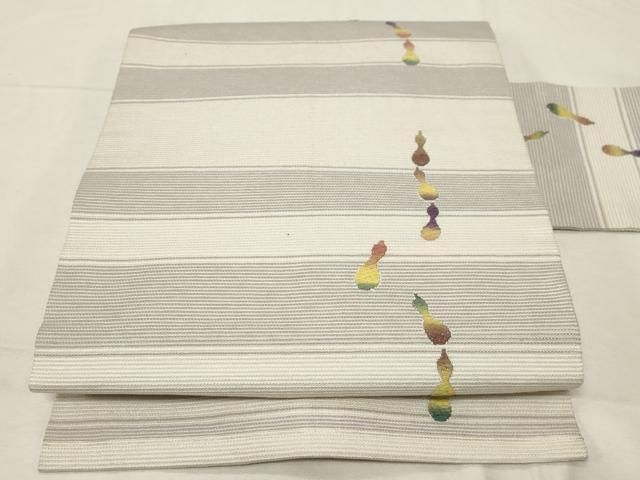 平和屋着物 九寸名古屋帯 唐織 瓢箪 正絹 dy