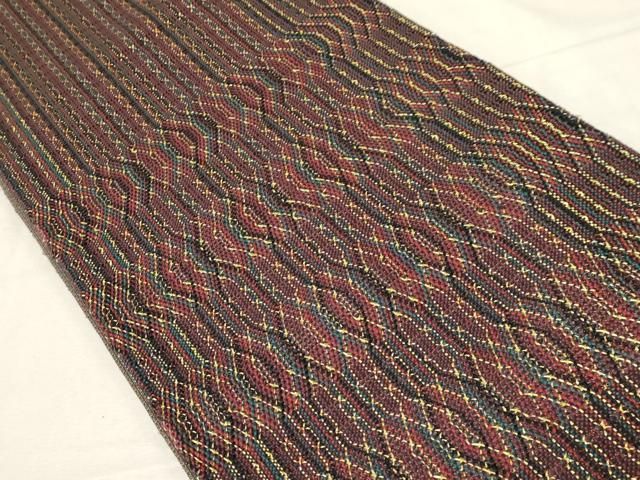 平和屋着物 ひなや工房 くむ あむ おる 伊豆蔵明彦 組織 全通柄袋帯 吉祥文 金糸 正絹 dy