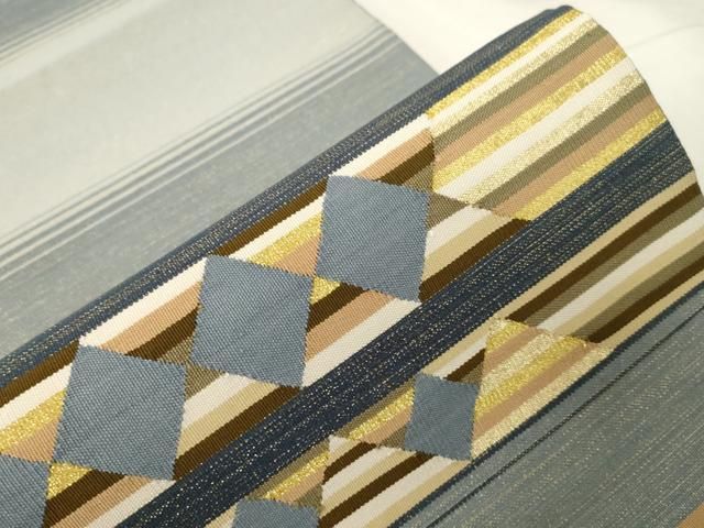  平和屋着物 綴れ 太鼓柄袋帯 吉祥文 金通し地 正絹 dy 袋帯 帯