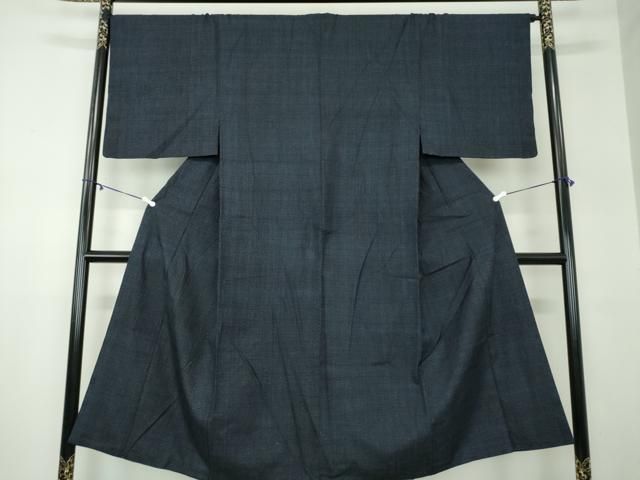 平和屋着物 男性 結城紬 アンサンブル 長羽織 80亀甲 総詰め 正絹 ps