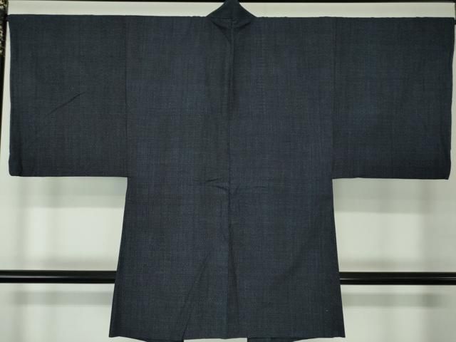 平和屋着物○男性 結城紬 アンサンブル 長羽織 80亀甲 総詰め 正絹