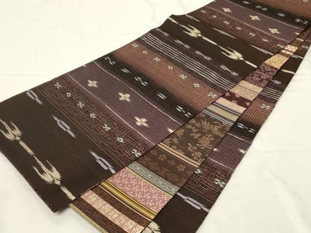 平和屋着物 両面 全通柄袋帯 花兎 荒磯 名物裂 金糸 やまと誂製 正絹 dy